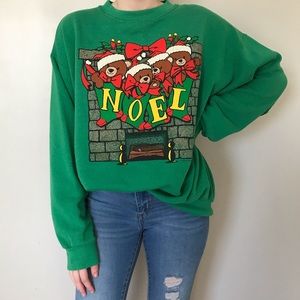 Vintage Green Oversized Christmas Sweatshirt